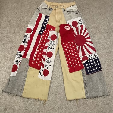 Reconstructed Flag Wide Leg Levis
