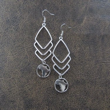Silver Africa  earrings 