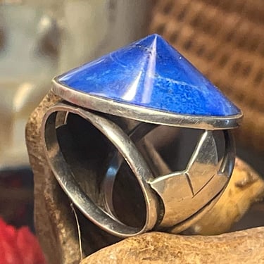 Lapis and Sterling Conical Ring 