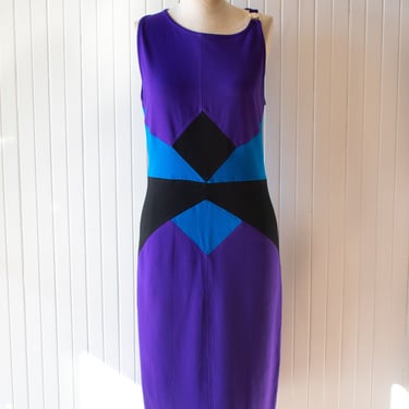 Versace Collection Colorblock Body Con Dress Large