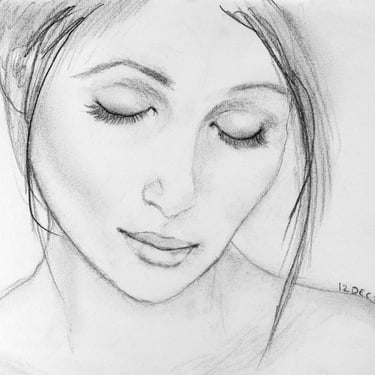 Female Portrait ART PRINT 8.5x11 on Fine Art Paper - Inexpensive Art for Gifts - Ready to Frame Art PRINTS - Unusual Gifts of Art for Women 