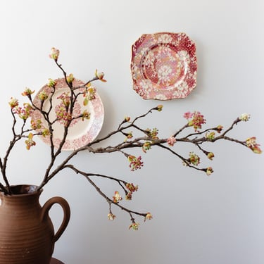 royal winton art deco iridescent &quot;brocade cranberry&quot; square plate