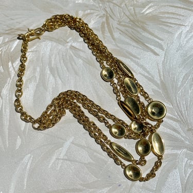 Gold Multi Chain Disks Necklace