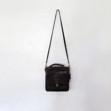 90s Coach Station Black Leather Crossbody Bag Purse 