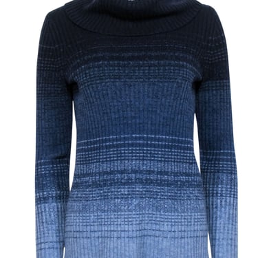 Theory - Blue Ombre Wool & Cashmere Blend Turtle Neck Sweater Sz S