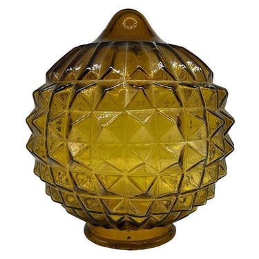 Modern Mediterranean Style Hand Blown Glass Globe w/ Beveled Squares 