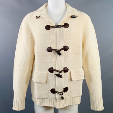 BURBERRY LONDON Size M Cream Brown Knit Merino | Sui Generis