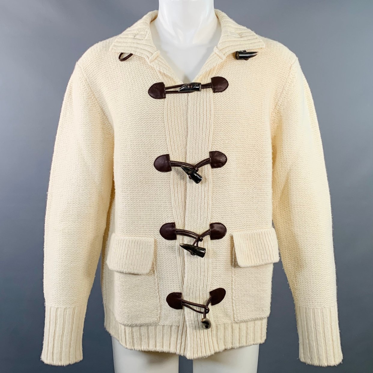 BURBERRY LONDON ニット M BURBERRY LONDON Size M Cream Brown Knit Merino | Sui Generis
