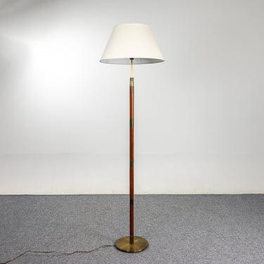 Danish Modern Teak & Brass Floor Lamp - (321-345.20) 
