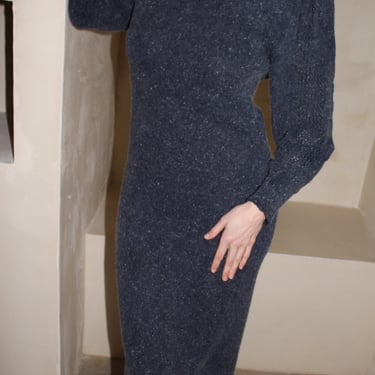 Vintage Speckled Silk & Angora Knit Dress