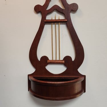 Vintage NOS Catchall Musical Lyre Wall Hanging