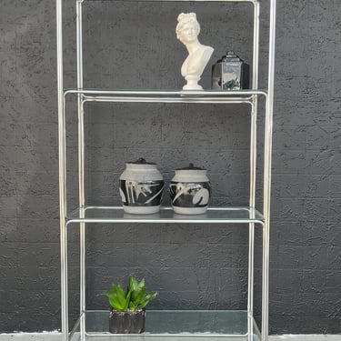 Chrome & Glass Shelf Unit