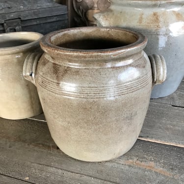 French Gris Confit Jar, Gray Stoneware Crock Pot, Artist, Flower Vase, Farm Table, French Farmhouse Cuisine 