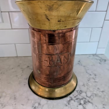 Vintage 5-Kan Large Metal Scuttle with Patina 