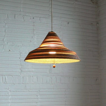Vintage Gregory Van Pelt Corrugated Cardboard Hanging Light 