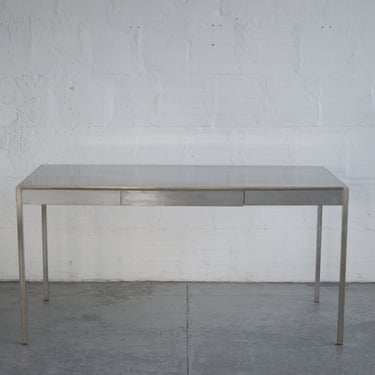 1970s Metal and Brass Desk