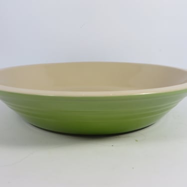 Vintage Le Creuset Stoneware  Green Pie Plate Bake Dish 