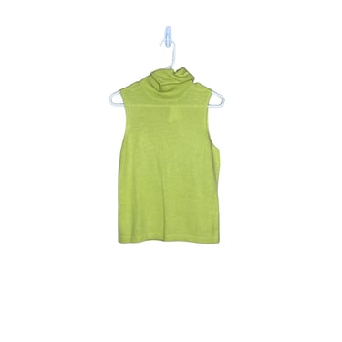 Vintage Boston Proper Lambswool Angora Sleeveless Sweater Shell Blouse, NWT Lime Green, Size Small 