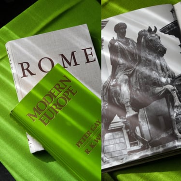 Vintage 1970s European Coffee Table Book Duo | Modern Europe & Rome | Photography Hard Cover | Collectible Vintage Europe Home 70s Decor 