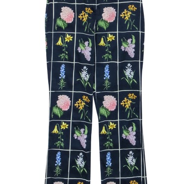 Tuckernuck - Navy w/ Multicolor Floral Print Cropped Pants Sz S