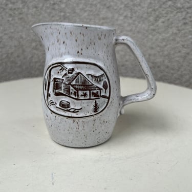Vintage Onion River Pottery of Winooski, Vermont ceramic small creamer pitcher size 4 1/4” X 3” 