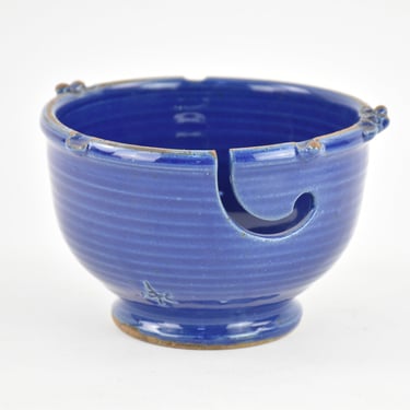 Paul Anthony Stoneware Handmade Royal Blue Glazed Yarn Bowl 