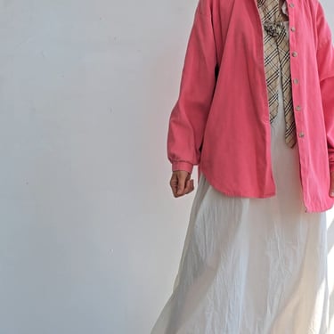 Pink Lemonade Fine Wale Cord Buttonup (L)