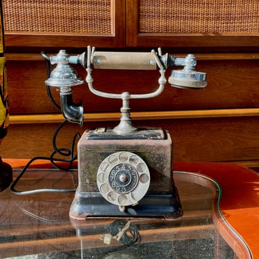 Vintage Table Phone with a Rotary Dial by L. M. Ericsson Stockholm, 1947 Swedish Design 