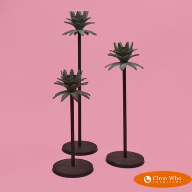 Set of 3 Palm Tree Candle Holders