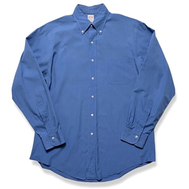 Vintage USA Made Brooks Brothers Button-Down Shirt ~ 15 1/2 - 34 / M ~ 100% Cotton ~ Lightweight ~ Windowpane Check Plaid 