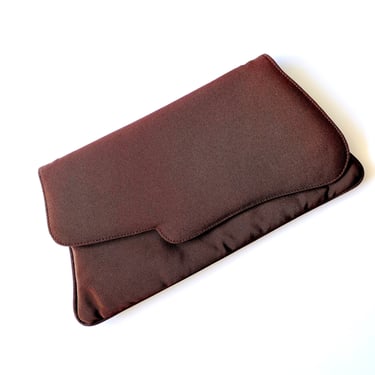 Vintage 50s 60s Minimalist Artsy Chocolate Brown Envelope Clutch Purse // MCM 1960s Mod Handbag Bag 