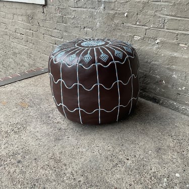 Moroccan Leather Pouf