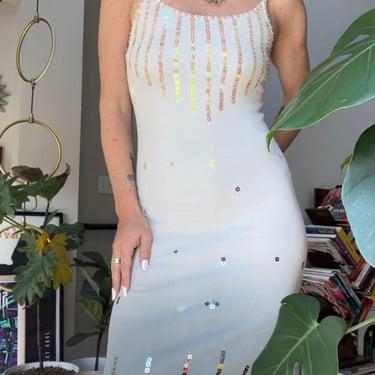 VTG 90s Ombre Sequin Bodycon Slip Dress 