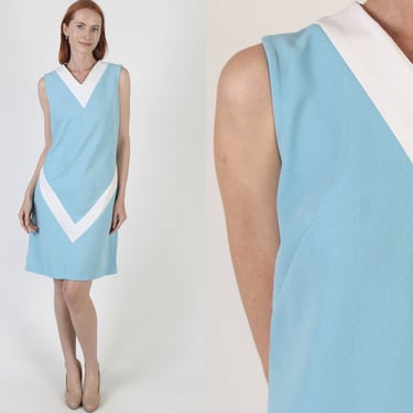 60s Two Tone mod Dress, Vintage Geometric Minimalist Print, Chevron Striped Go Go Party Outfit, School Uniform Preppy Frock 