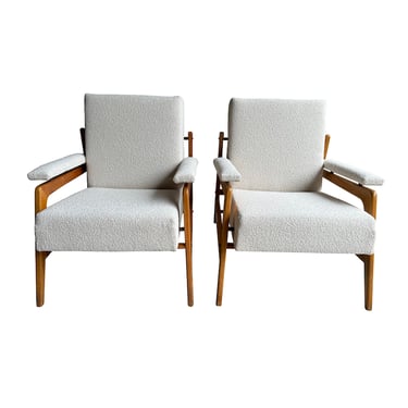 Pair of MCM Boucle Armchairs, Italy, 1950&#8217;s
