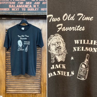 Vintage 1980’s Willie Nelson & Jack Daniels Two Favorites T-Shirt, 80’s Tee Shirt, Vintage Clothing 