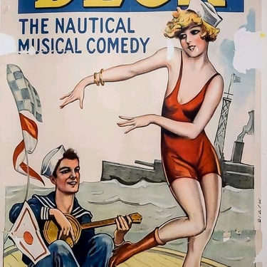 Hit The Deck Broadway Theater NYC Poster, Circa 1927 