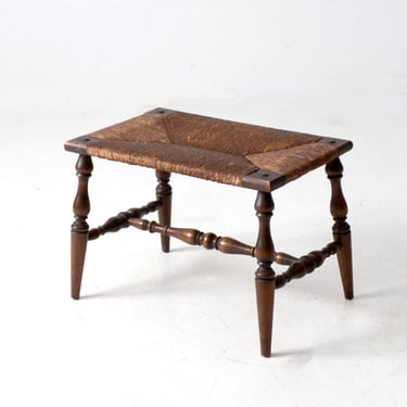 antique rush seat bench 