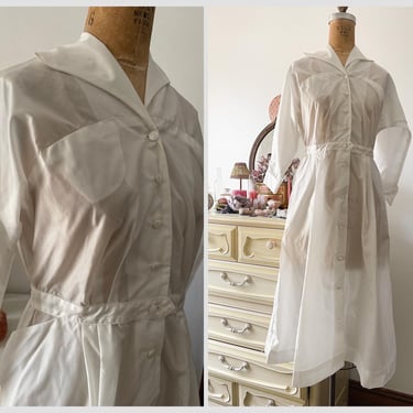 Vintage mid century White Rock nylon nurse uniform dress | Halloween costume, nurse costume, XS/S 