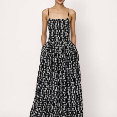 LAUDE the Label - Strappy Bodice Dress - Embroidered Floral