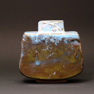 Handcrafted Flower Vase - Fine Ceramic Ware - Original Clay Art - Small Batch Ceramics -Dark Brown Variegated Style 