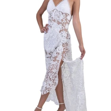 Morphew Atelier White Organic Cotton Couture Grade Hand Made Lace Gown 