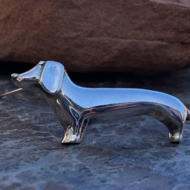 D'Molina ~ Mexican Sterling Silver Dachshund Wiener Dog Pin / Brooch 