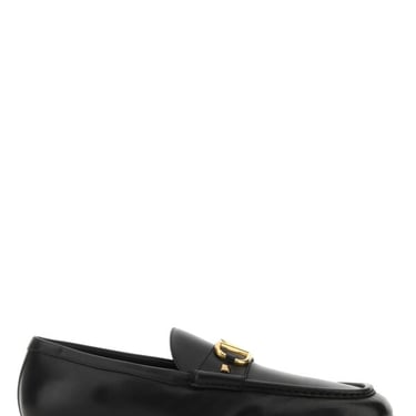 Valentino Garavani Men Black Leather Vlogo Loafers