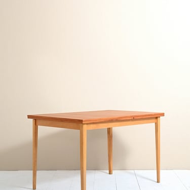 Original Danish Scandinavian Teak MidCentury Extendable Dining Table, 1950s Vintage Design 