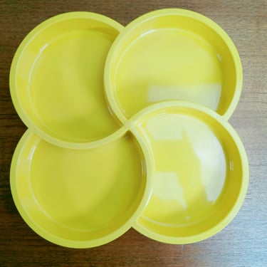Vintage Dansk Designs Snack Tray | Melamine 4-Part Serving Tray | Yellow | Gunnar Cyren 