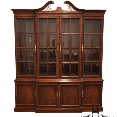 VINTAGE HIGH END Mahogany Traditional Style 71" Breakfront Lighted Display China Cabinet 1760-16 / 1760-17 