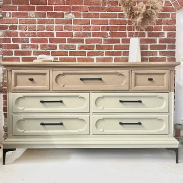 Professionally Refinished Two Tone Dipped Finish Dresser / buffet / console / Tv Stand / credenza / nursery 