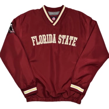 Vintage 90s/Y2K Florida State University Seminoles Embroidered Collegiate Pullover Windbreaker Jacket Size Medium/Large 