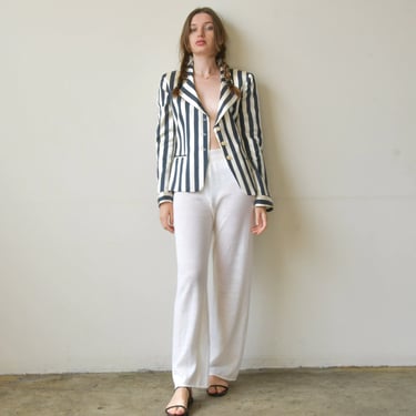 3221o / armani silk striped blazer 